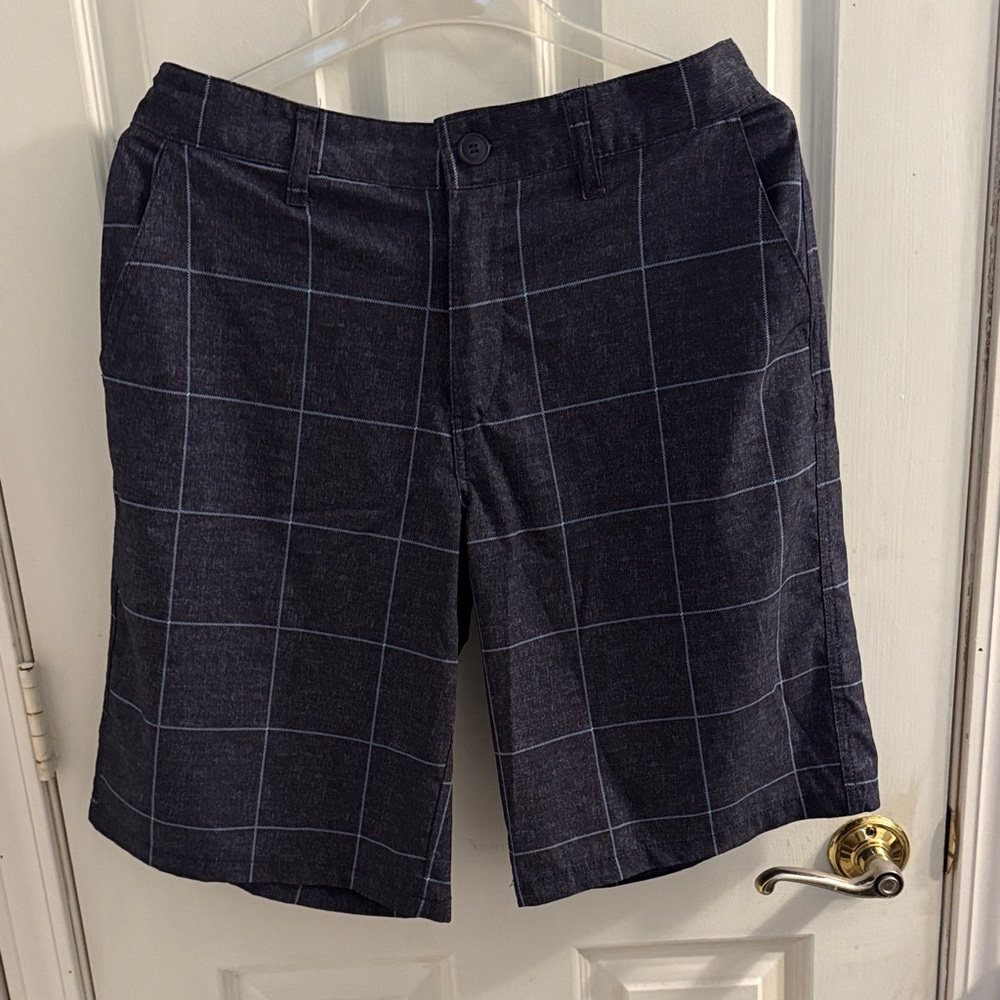 OP Men's Navy and Light Blue Checkered Swim / Board Shorts